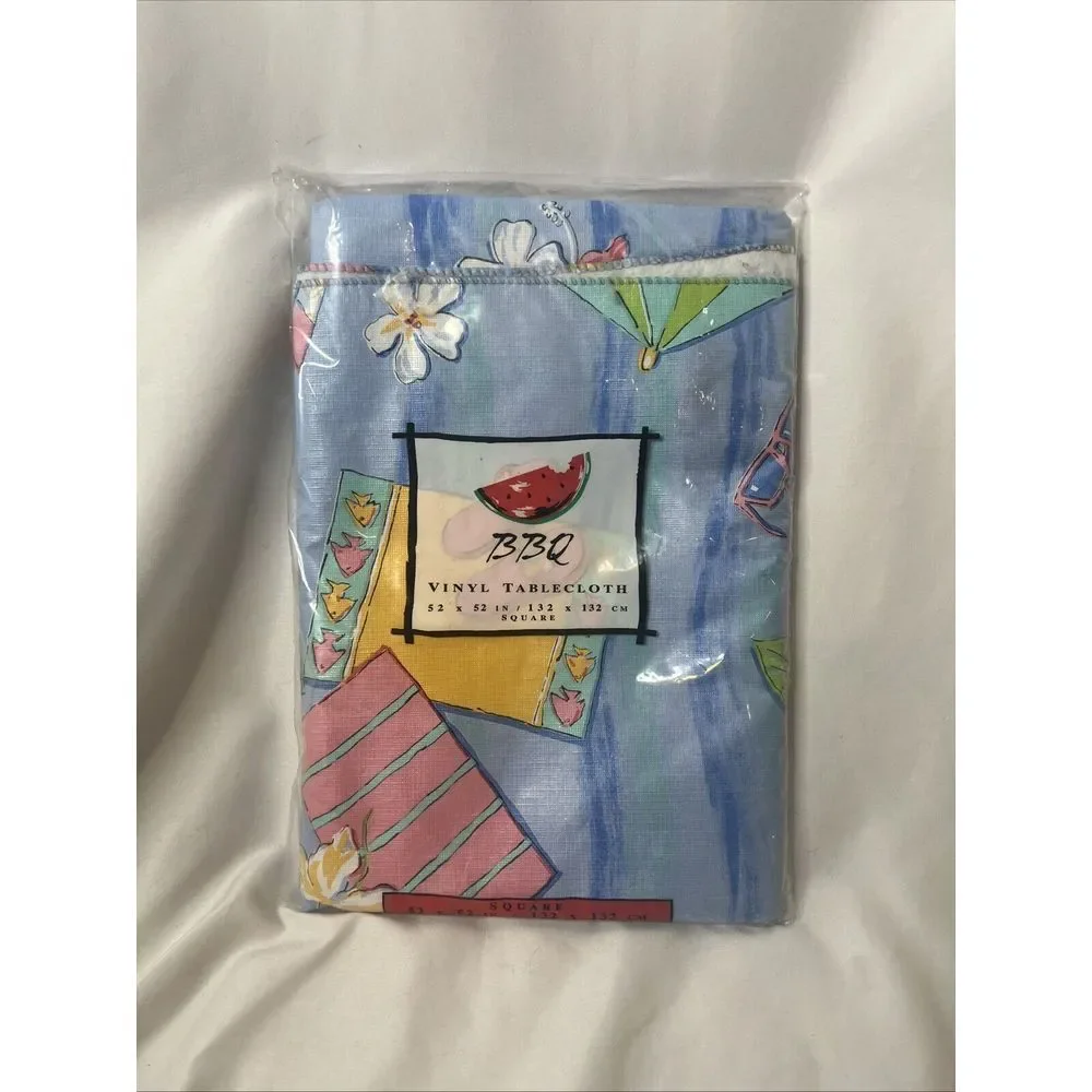 BBQ Vinyl Tablecloth Breast Beach‎ Square 52x52